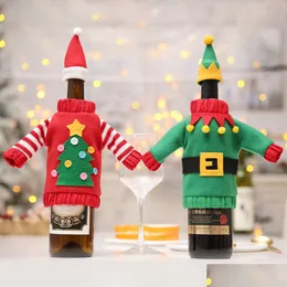 Christmas Decorations Wine Bottle Er Champagne Sweater New Year Xmas Home Dinner Party Table Ornament Xbjk2109 Drop Delivery Garden Fe Dhhqb