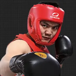 Taktik Kasklar Kırmızı Siyah Mavi MMA Kask Yetişkin Erkek Kadın Dövüşü Muay Thai Kick Boks Eğitim Güvenlik Başlığı Sanda Head Dişli Koruyucusu 230726