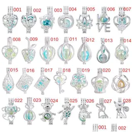 Medaglioni 700 disegni tra cui scegliere -Sier Medaglione color arcobaleno Perle di perle Gabbia Diffusore di oli essenziali Pendenti aperti Regali divertenti Drop Del Dhgkz