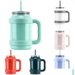 Mugs 50Oz Stainless Steel Quencher Tumbler Vacuum Keep And Cold Mug With Handle St G0712 Drop Delivery Home Garden Kitchen Dining Bar Dhowa