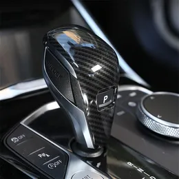 Carbon Fiber Style Gear Shift Handle Sleeve Button Cover Sticker For BMW 3 Series G20 G28 2020 ABS Interior Accessories283B