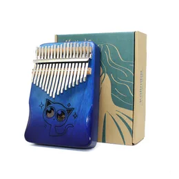 Novelty Items Kalimba 17 Keys Thumb Piano Mahogany Body Musical Instrument Bull Kalimba Music Box 230727