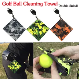 Other Golf Products Double Sided Ball Cleaning Towel with Carabiner Hook Camouflage Square Club Head Wiping Cloth Cleaner Accessories 230726