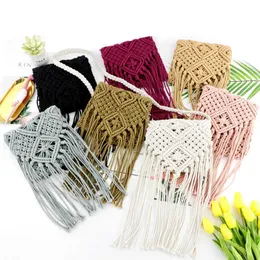 Agger Weave Crossbody Bag Boho Style Fringeフリップバッグ、シングルショルダークロスボディバッグ、織りバッグ、ビンテージ部族スタイル