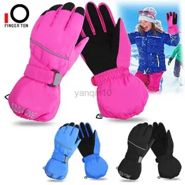 Skidhandskar Kids Winter Snow Ski Gloves With Mitten Cold Weather Windproect Warm Skiing Snowboard Sport Mantens For Boys Girls Drop Shipping HKD230727