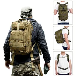 Outdoor Bags 25L 3P Tactical Backpack Military Army Bag Rucksack Men Camping Hiking Sports Molle Pack Climbing 230726