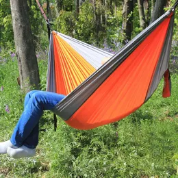 Obozowe meble 2023 Outdoor Camping Hammock Double Hamac Portable Lightweight Nylon Fabric for Travel Suspension Handy Hammoc