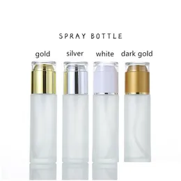 Packing Bottles 30Ml 40Ml 50Ml 60Ml 80Ml 100Ml Frosted Glass Bottle Empty Cosmetic Container Lotion Spray Pump For Travel Home Use Dro Otwza