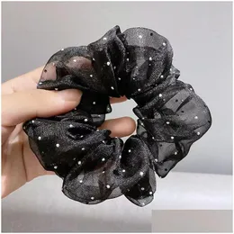 Hair Pins Mesh Wave Nod Flower Large Intestine Ring High Grade Feeling Temperament Ball Head Ornament Net Red Star Drop Delivery Pro Dhsbh