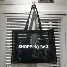 Классическая белая печать шоппинга сетчатая сумка мода в стиле пляжная туристическая сумка женщин Woman Wash Bag Cosmetic Makeup Storage Case220s