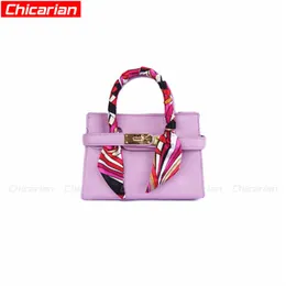 Chicarian Designer Crianças Bolsas Moda Criança Menina Bolsa Com Cachecol Meninas Marcas Mini Bolsas Elegante Bebê Sacola Criança Ombro269a