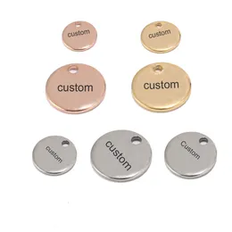 Navel Bell Button Rings 100pcs GoldRose Gold 6mm8mm10mm Stainless Steel Blank Stamping Dog Tags Charms Personalized with Any Words 230727