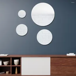 Duvar Çıkartmaları Yuvarlak Ayna Sticker Kendinden Yapışkan Banyo Dekoratif 3D Akrilik Duvar Çıkartmaları Modern Yatak Odası Oturma Odası Sanat Ev Dekor