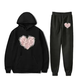 Мужские толстовки с капюшоном XPLR Sam and Colby Merch Web Heart Hoodie Jogger Pants Two Piece Set ТолстовкиSweatpants Casual Style Мужские женские костюмы 230727