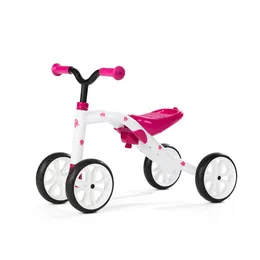 Quadie 4 rodas Grow-With-Me Ride-On, assento ajustável, 1-3 anos de idade, rosa