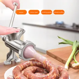 Manual Meat Grinders Stainless Steel Grinder Hand Crank Grinding Machine Sausage Stuffer Filler Household Pork Mincer Maker 230727