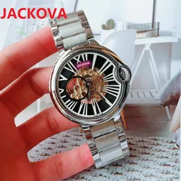 Mens Automatiska mekaniska klockor 42 mm full rostfritt stål lysande vattentät klock hålskelett sport självvind mode wri240h