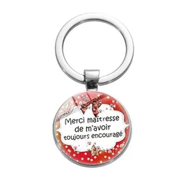 Klasyna smycze fioletowe słodkie Merci maitresse kryształowy brelok do rękodzieła Sier Sier Cute Key Ring LLAVEROS Prezenty świąteczne dla t dhcdi