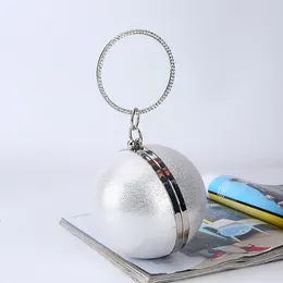 Evening Bags Famous Brand Design Fashion Pearl Ball Shape Evening Bags Cute Gold Silver Party Round Globe Handbags Shoulder Bag Women Purse 230727