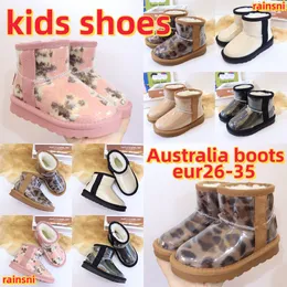 Stivali da bambino firmati Stivali da neve classici in vera pelle uggitys Australia Giovani Neonate Ragazzi Bambini piccoli con fiocchi Sneakers wgg Kid neonati ugglies GS D91l #