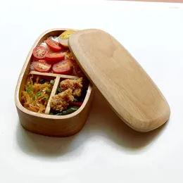 Set di stoviglie Scatola da pranzo in legno all'ingrosso Contenitori in stile giapponese per bambini Scatole bento giapponesi Stoviglie di sushi naturali fatte a mano