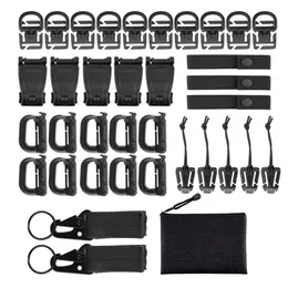 Kancalar Raylar 35pcs Molle Ekler Çanta Kipi Kayış Sırt Sırt Çantası Weting, Zippered Pouch291W