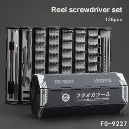 Screwdrivers 128 Pcs Screwdriver Set Reel Storage Box Five pointed Star Shaped Bit Head Precision Phone Repair Tool Hand Kit 230727