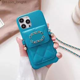 Cell Phone Cases Chains Crossbody Wallets Phone Cases Card Holders Pockets for 7 8 Plus 11 12 13 14 Pro Max Designer Lining Back Z230731