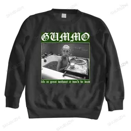 Herrtröjor vårtröjor män märke gummo liv är bra utan det du skulle vara död manlig högkvalitativ streetwear sweatshirt euro storlek