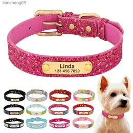 Kişiselleştirilmiş Köpek Yakası Bling Özelleştirilmiş Anti-Lost Pet Kimliği Yakası Ayarlanabilir Evcil Hayvan Kolye Küçük Orta Köpekler İçin Gravürlü Etiket L230620