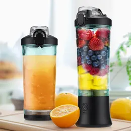 Juicers Portable Blender 600ML Electric Juicer Fruit Mixers 4000mAh USB Rechargeable Smoothie Mini Blender Personal Juicer colorful Cup 230726