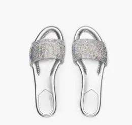 Summer Brand Signature av Marc F- Jacobs Ladys toffel Sandal Slide Women Flats äkta läder utomhus Flip Flop Sliver Black White Luxury Designer Box 35-42