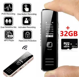 Professional 32GB Digital Voice Recorder Multifunctional Mini Audio Recording Pen Flash Drive Disk Pen MP3 Player USB Dictaphone Device For Meeting Class