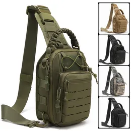 Sacos ao ar livre Militar Tático Saco de Ombro Sling Mochila 900D Oxford Homens Peito Escalada Camping Pesca Trekking Molle Exército 230726