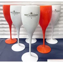 Copos Moet Acrílico Inquebrável Champanhe Copo de Vinho Plástico Laranja Branco Chandon Vinho Gelo Cálice Imperial257n