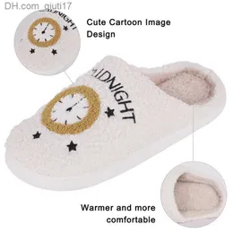 Slippers Cute warm meet me at midnight slider cushion soft comfortable flat fur female cartoon Ramadan house slider fun shoes Z230727