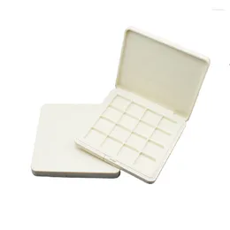 Garrafas de armazenamento de plástico quadrado branco de dezesseis cores caixa de sombra para os olhos caixas de embalagem de cosméticos com panela vazia paleta de pó de disco de pigmento