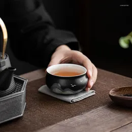 Xícaras Pires LUWU Xícara de Chá de Cerâmica Japonesa Pintada à Mão Chinesa 140ml