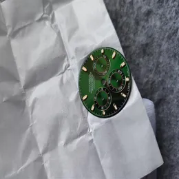 Najwyższej jakości naprawa naprawcza DIY Zmiana Quadrante Verde Green Oro dla 40 mm Buff Chronograph 116508 116528 Mężczyźni Watch Accessory Parts1658