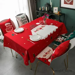 Table Cloth Christmas and New Year Red Tablecloth Living Room Decoration Rectangular TV Coffee Table Dust Cover Tapete R230727
