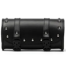 Universal Motorcycle PU Leather Roll Barrel Tool Bag Luggage Saddlebag For Most Motorcycle1577