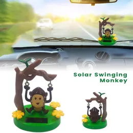 Interior Decorations 1Pcs Solar Powered Dancing Cute Animal Swinging Animated Monkey Toy Car Styling Accessories Decor Kids Toys G2551