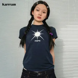 Women's T-Shirt Karrram Japanese Grunge Print T-shirts Y2k Harajuku Short Sleeve Tee Shirt Korean Fashion Vintage Dark Aesthetics Tops E-girl 230727