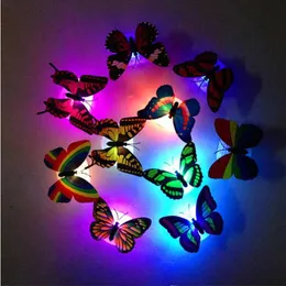 20st LED 3D Butterfly Wall Stickers Night Light Lamp Glowing Wall Decals Stickers House Decoration Home Party Desk Decor182h