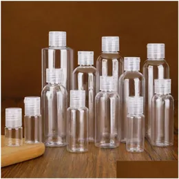 Garrafas de embalagem 5Ml 10Ml 20Ml 30Ml 50Ml 60Ml 80Ml 100Ml 120Ml Garrafa de plástico Pet Recipiente Vazio Transparente Loção para Viagem Liquid Disp Ott4G