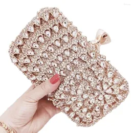 Evening Bags Chaliwini Diamond Clutch Bag Golden Black Silver Purse Chain Shoulder Small Party Handbag With Metal Handle