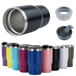 Tumblers الفولاذ المقاوم للصدأ معزول برودة 14 أوقية حامل القهوة Thermos مع اثنين من الأغطية ماء زجاجة Car Cup الحرارية 230727