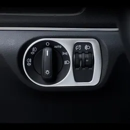 車のスタイリングダッシュボードヘッドランプスイッチ装飾フレームカバーアウディQ3 2013-2017 Auto Accessories296H用のステンレススチールストリップ