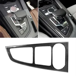 Car Carbon Fiber Gear Position Panel Dekorativ klistermärke för Audi 2017-2018 A4L 2017-2018 A5 2016-2017 A4 B9 Left Drive226K