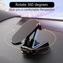 Universal Phone Holder 360 Folding Magnetic Car Rotatable Mini Strip Shape Stand Metal Strong Magnet GPS Cars Mount For iPhone Samsung Huawei Phone Holders MQ50